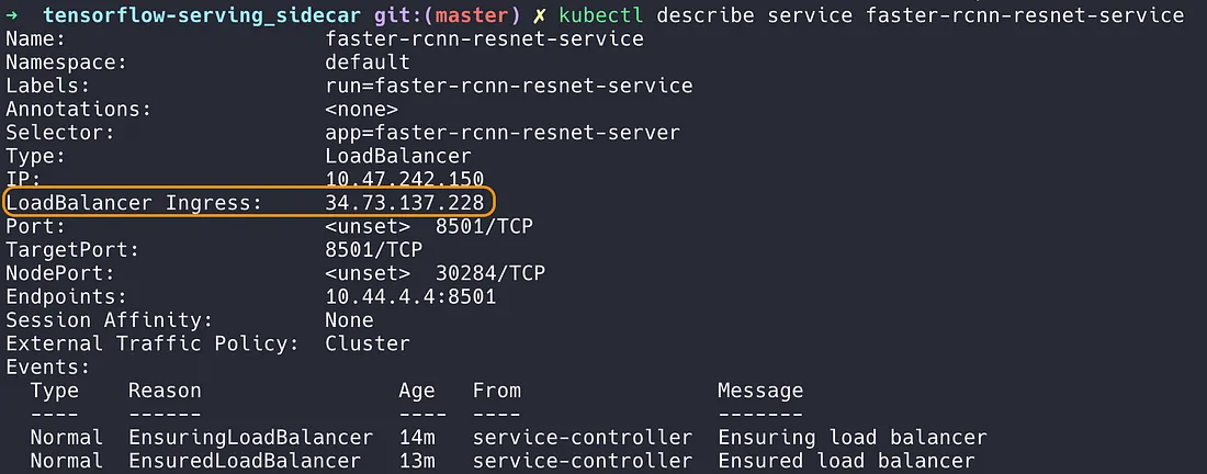 find the IP address to query upon to perform inference