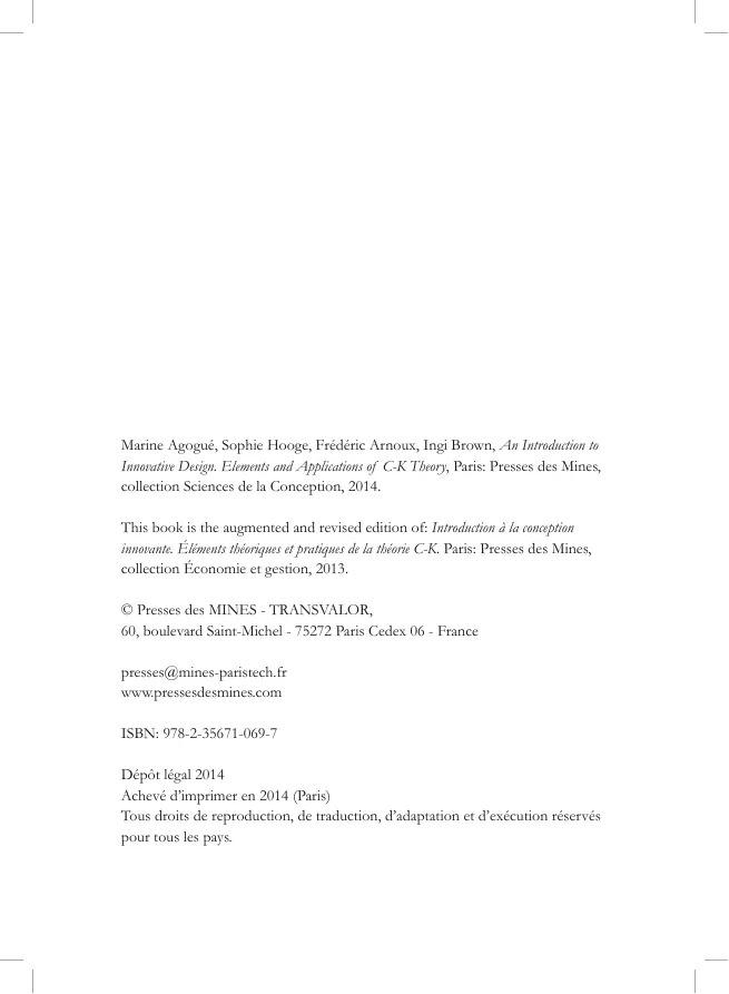 First page of An Introduction to Innovative Design: Elements and Applications of C-K Theory.