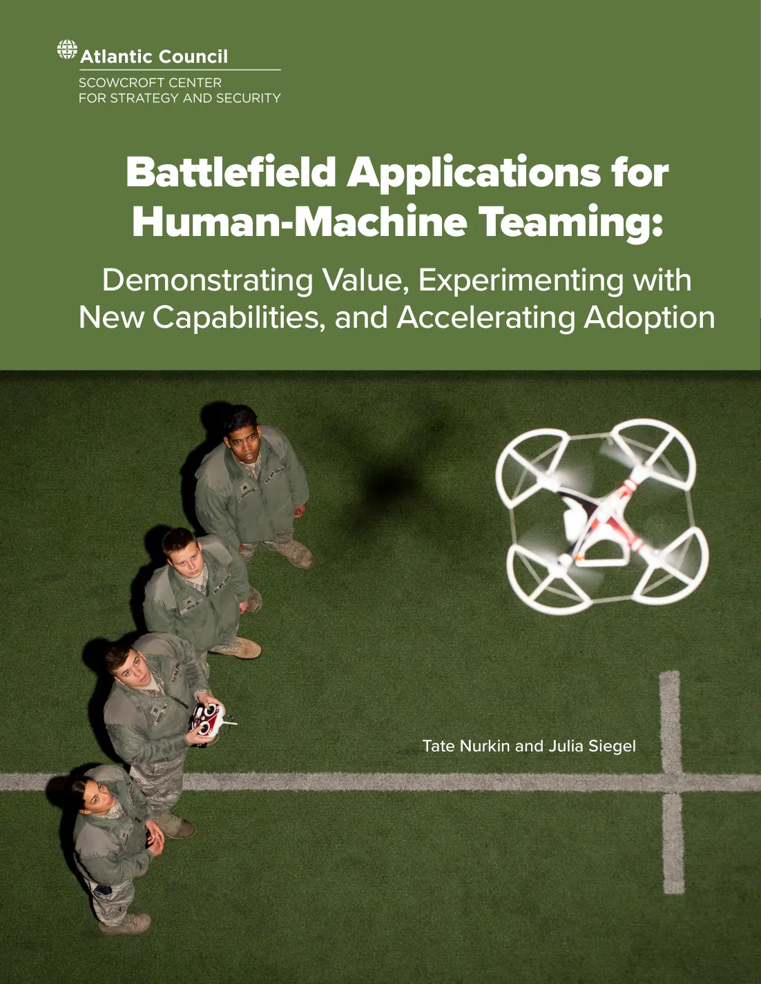 First page of Battlefield Applications for Human-Machine Teaming: Demonstrating Value, Experimenting with New Capabilities, and Accelerating Adoption.