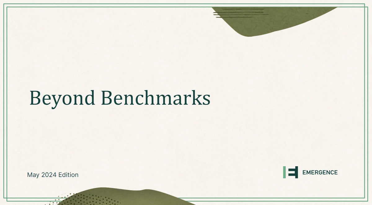 Beyond Benchmarks report cover, May 2024, Emergence Capital