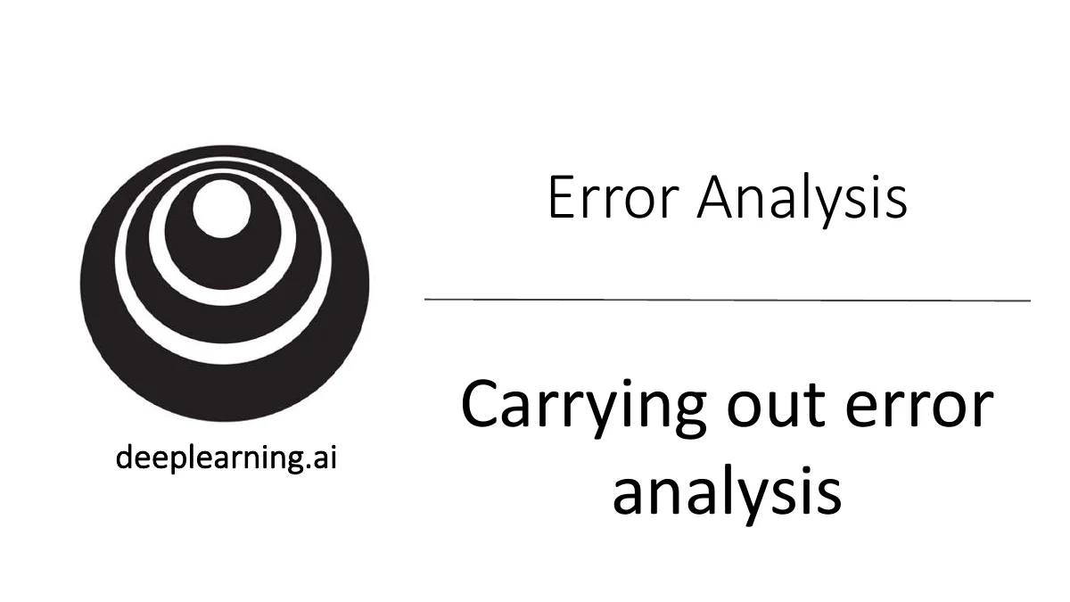 Title slide for Carrying out error analysis, from the DeepLearning.AI Error Analysis lectures.