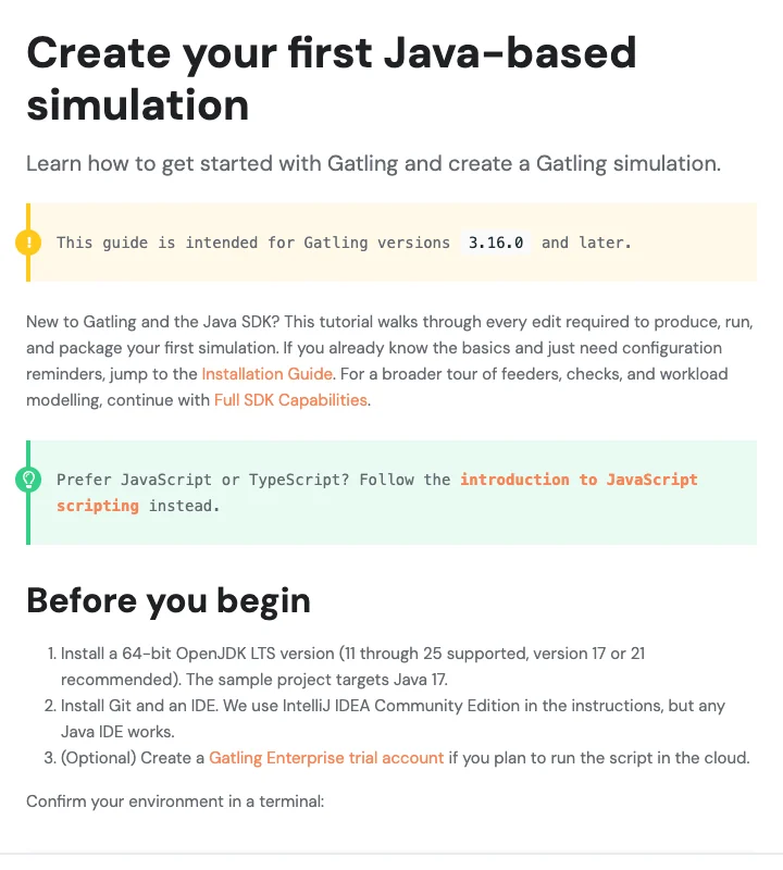 Gatling tutorial introducing a first Java simulation and its prerequisites.