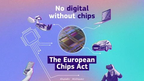 European Chips Act illustration with the message No digital without chips