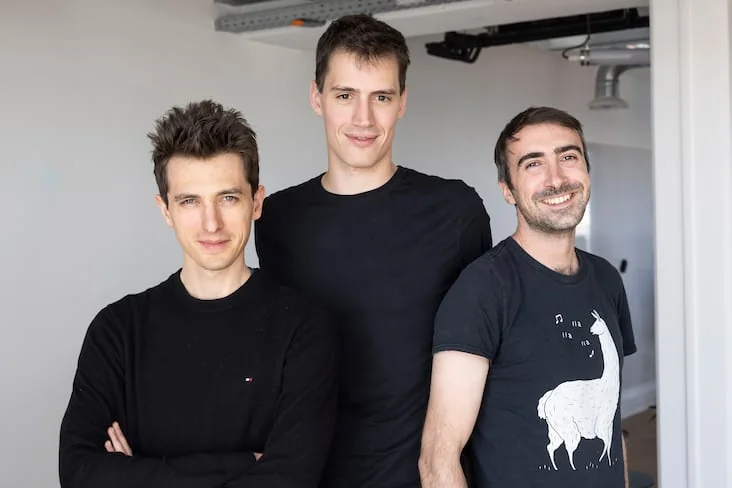 Mistral AI cofounders Guillaume Lample, Arthur Mensch and Timothée Lacroix.