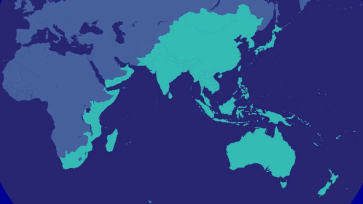 Map highlighting the Indo-Pacific region