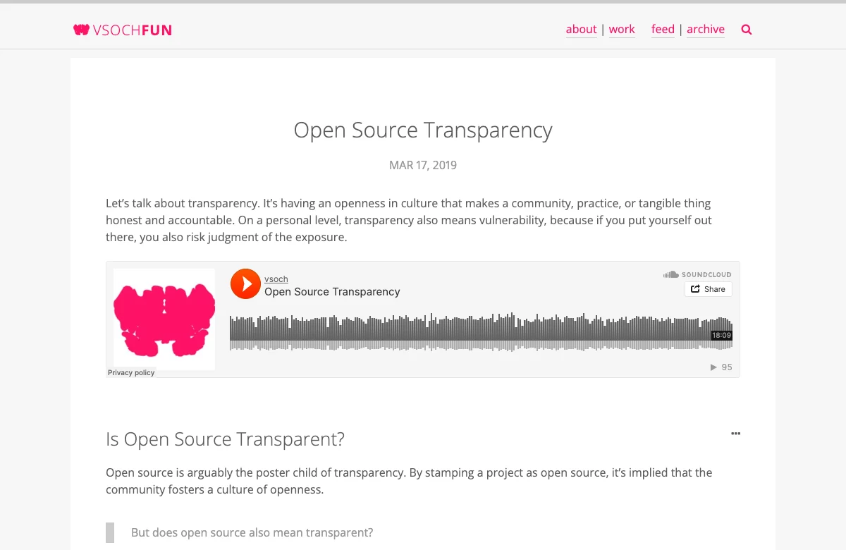 Screenshot of Open Source Transparency