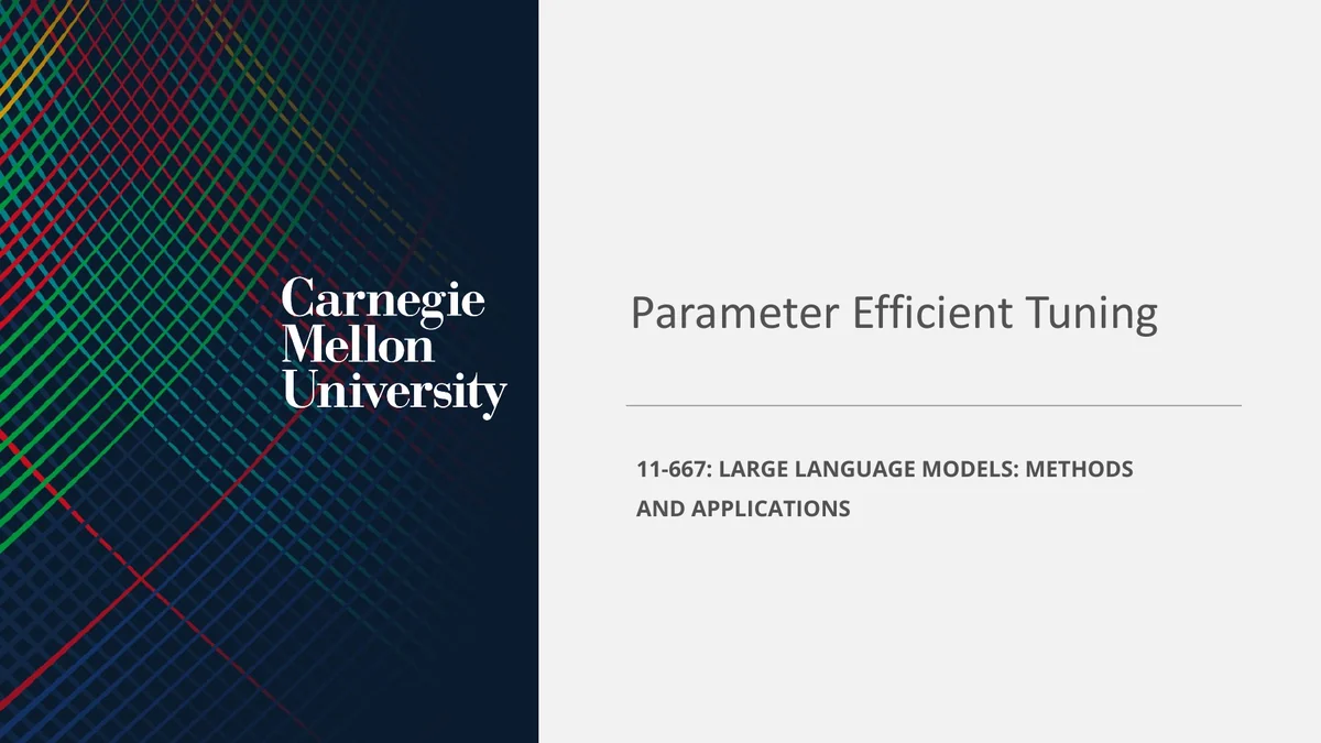 First page of Parameter Efficient Tuning.