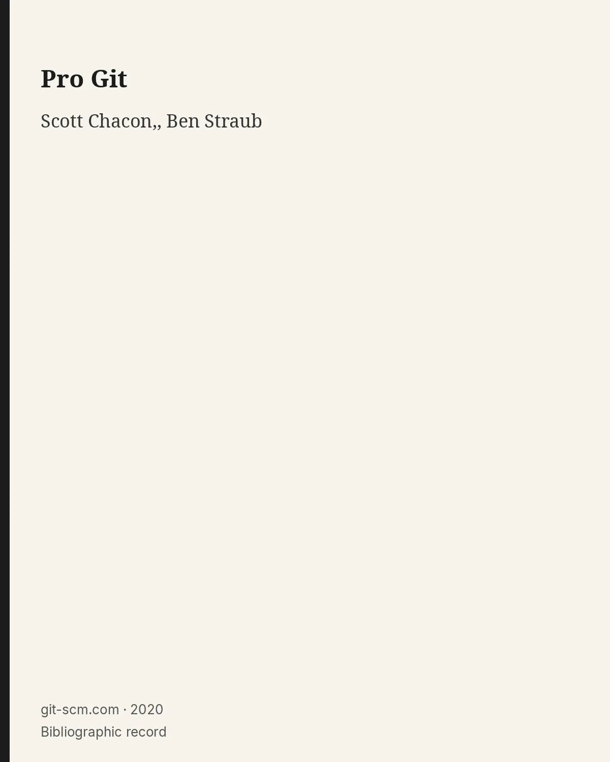 Bibliographic record for Pro Git.