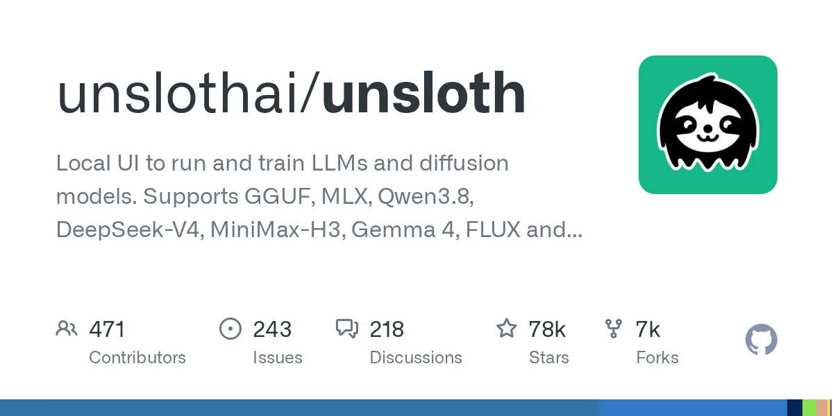 Preview of unslothai/unsloth.