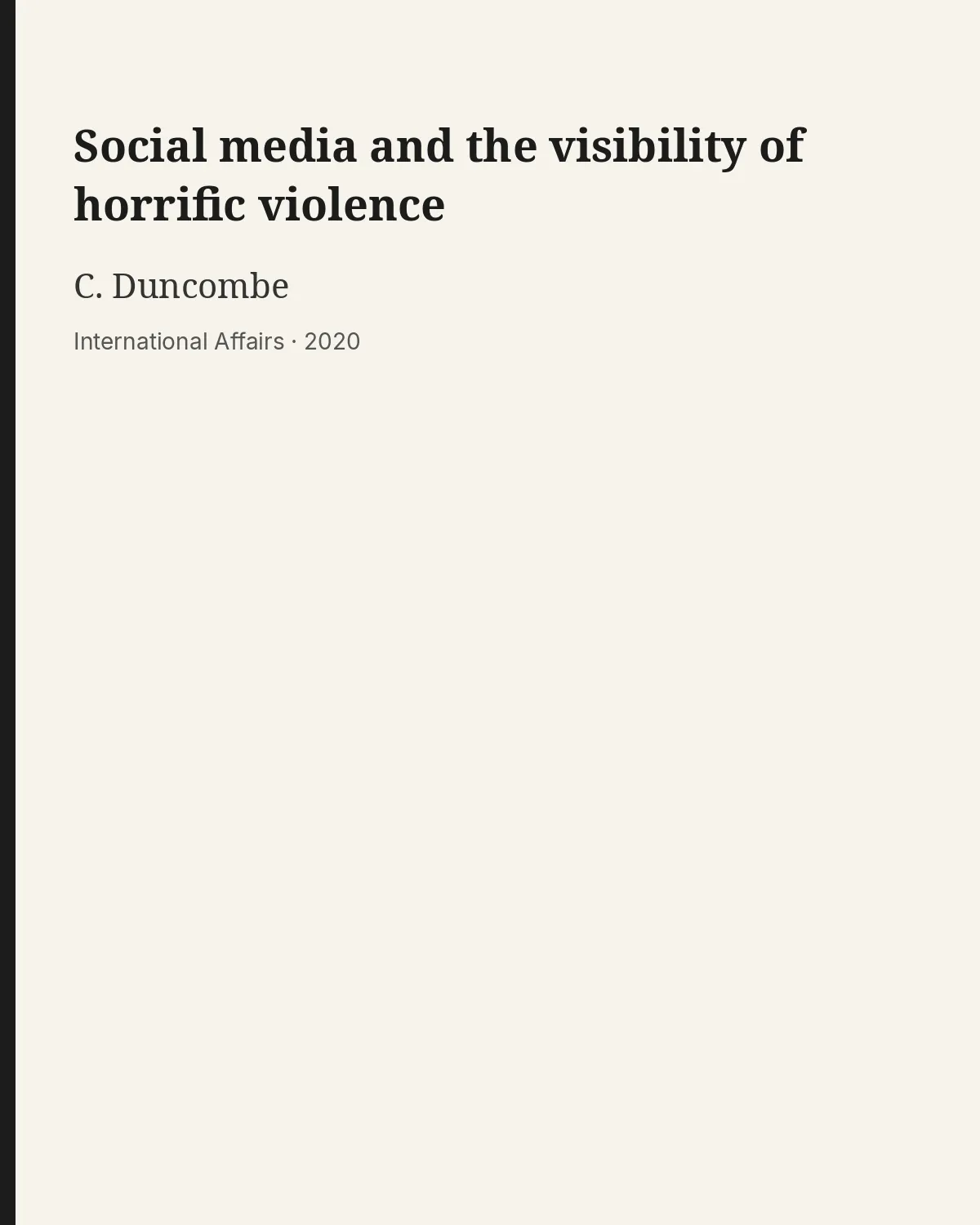 First page of Social media and the visibility of horrific violence.