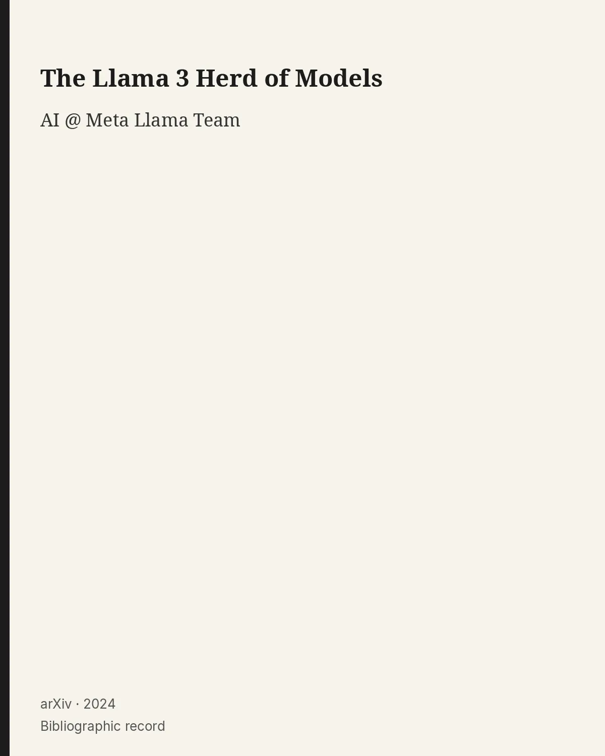 First page of The Llama 3 Herd of Models.