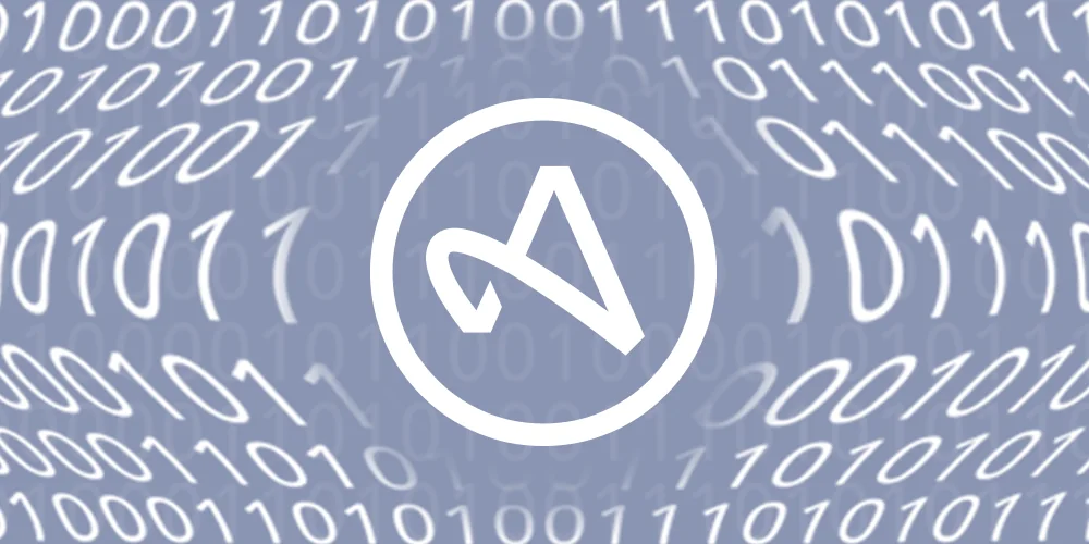 Adjust’s original open-source article artwork, with its logo over a background of binary digits.